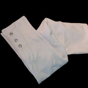 NEW! Svelte, Grommet Capri, Body Shaping Crop Leggings. white Small 4493